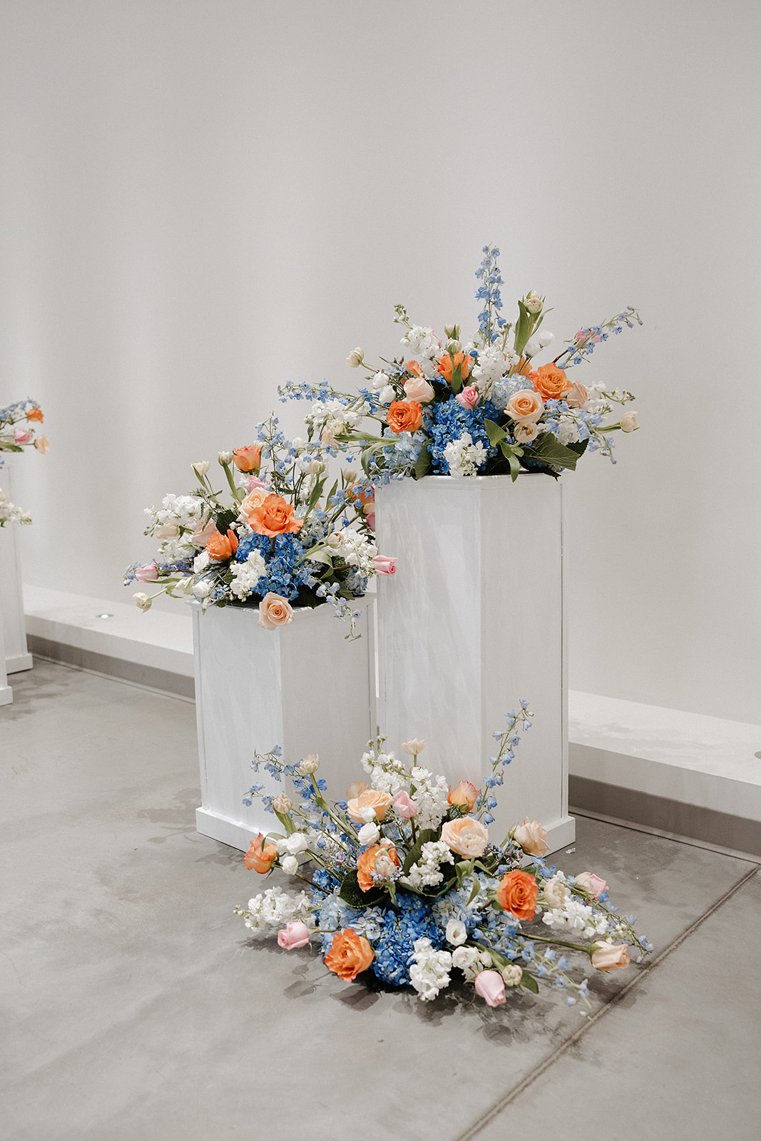 Flowers set up for a wedding ceremony at wisconsin wedding venue the valerie