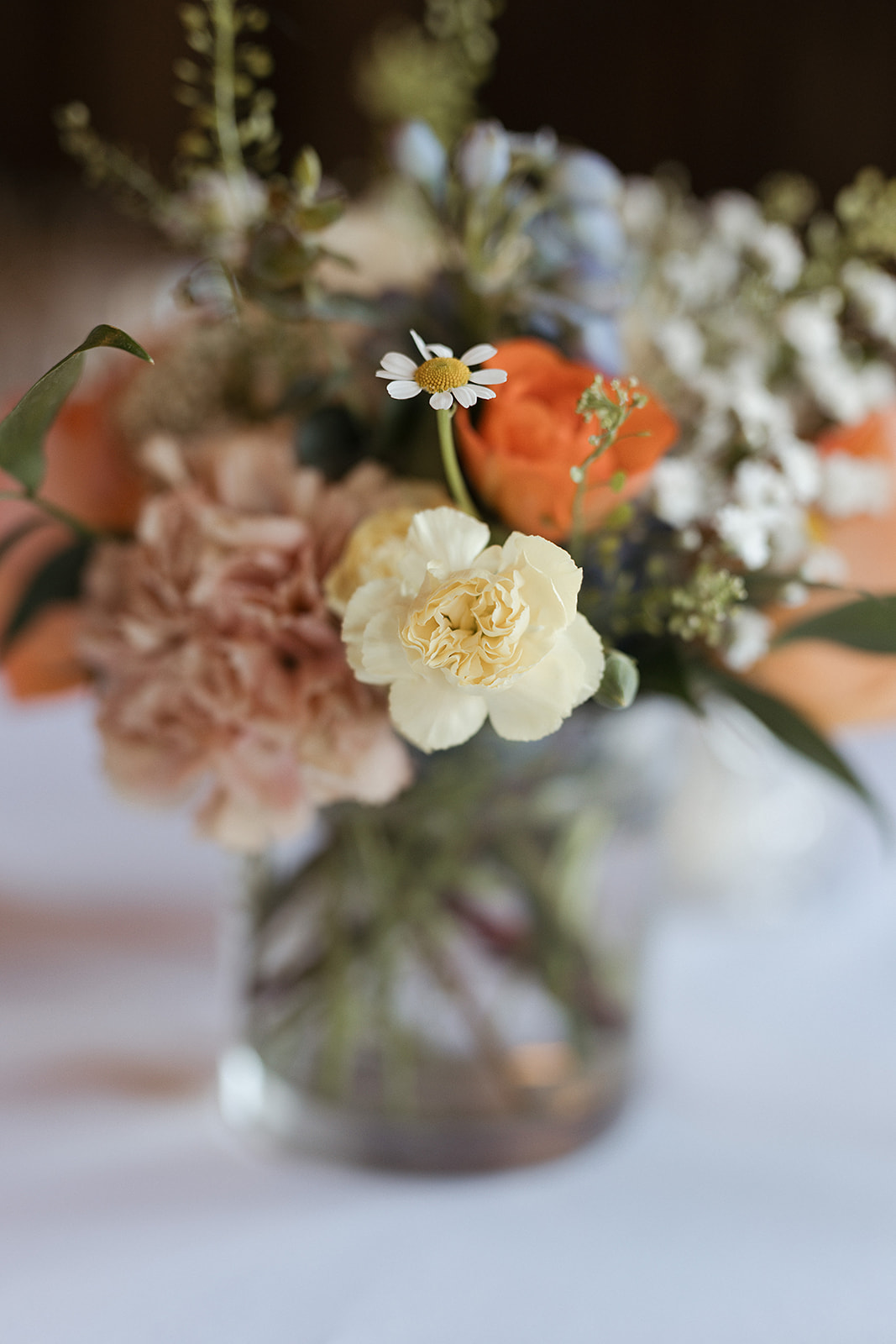 A close up photo of wedding flower centerpieces