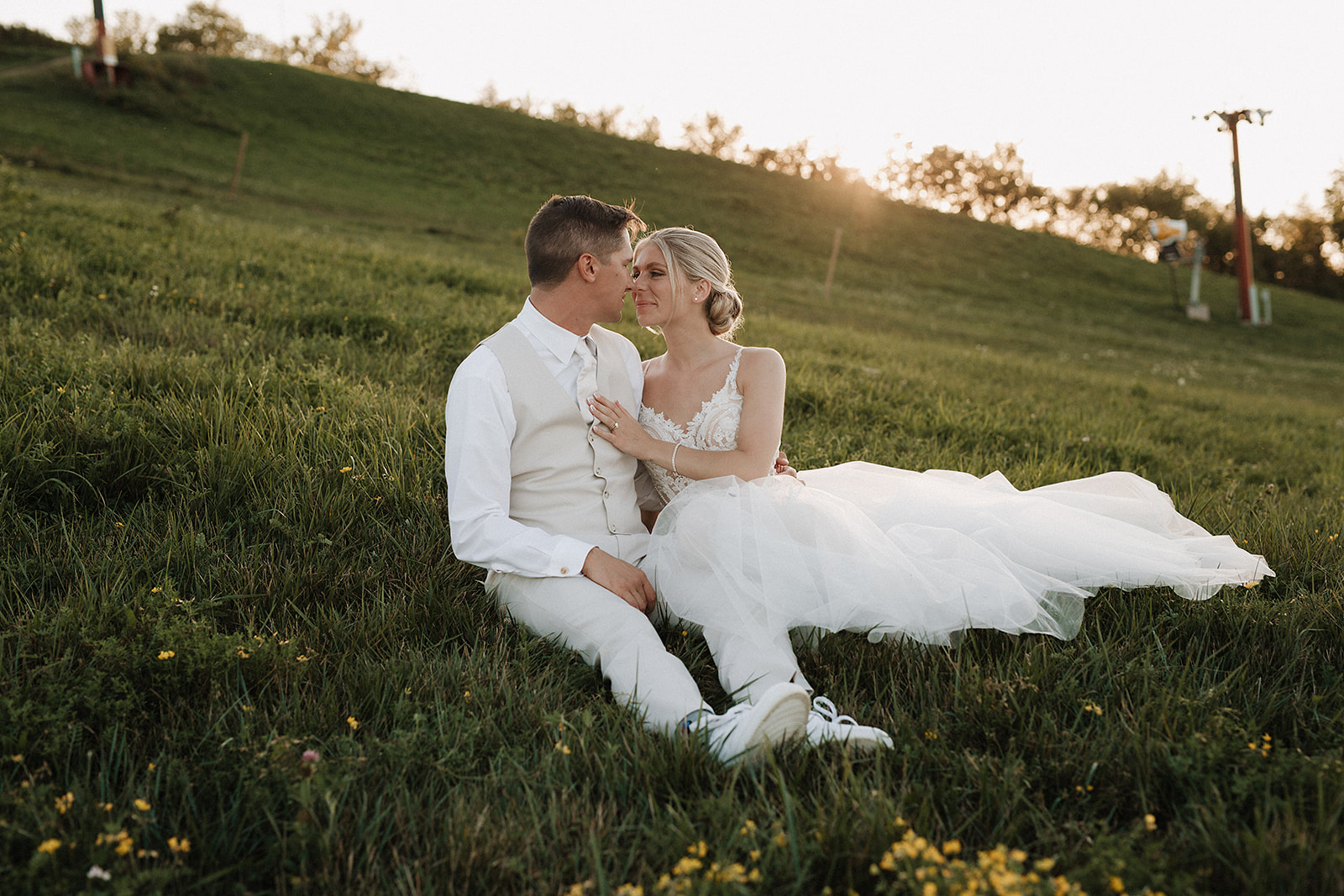 Wedding sunset photos taken by a Milwaukee wedding photographer