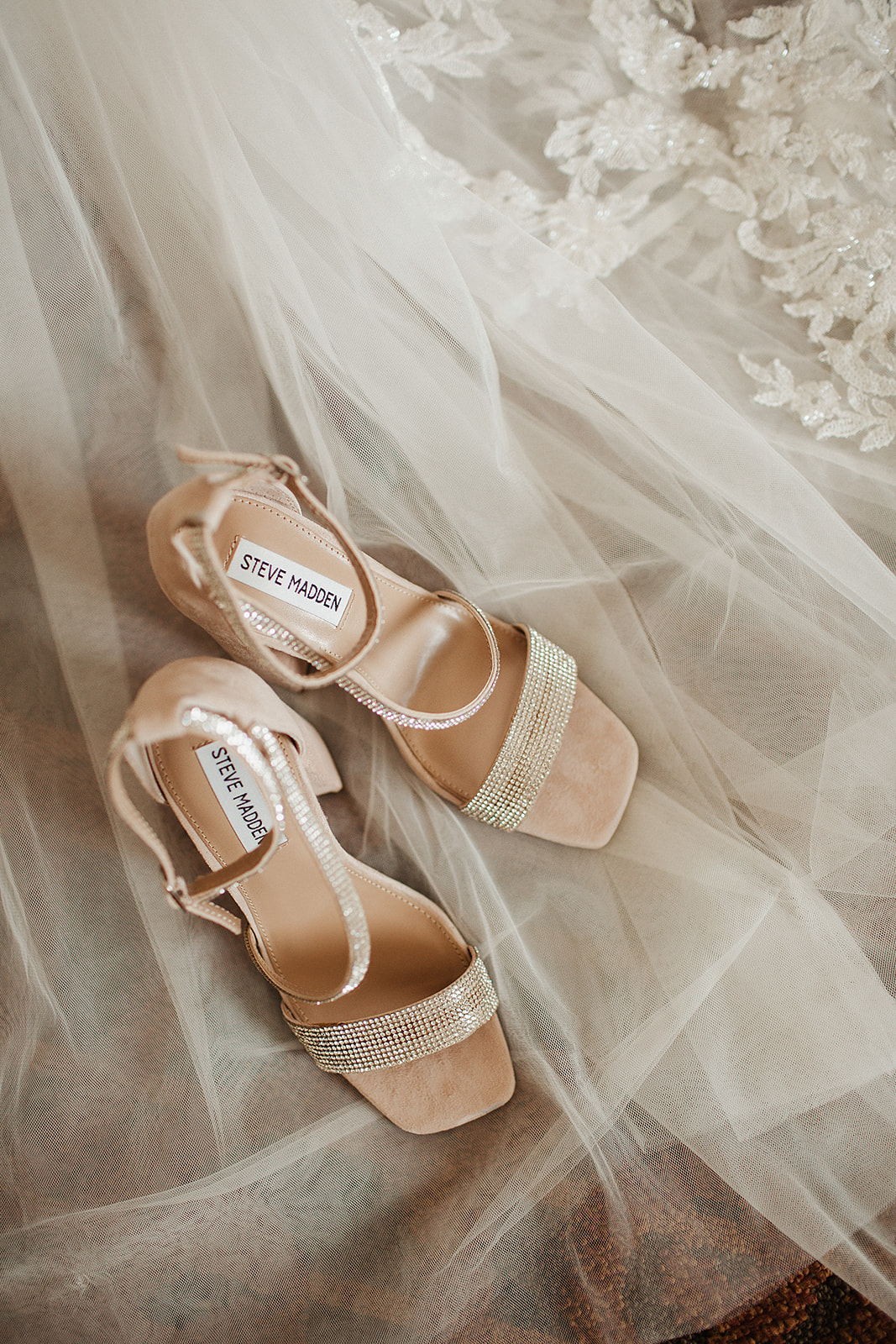 A bride's wedding shoes